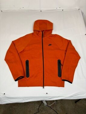 Nike Tech Fleece Windrunner Full Zip Hoodie Jacket Men's Medium Orange FB7921